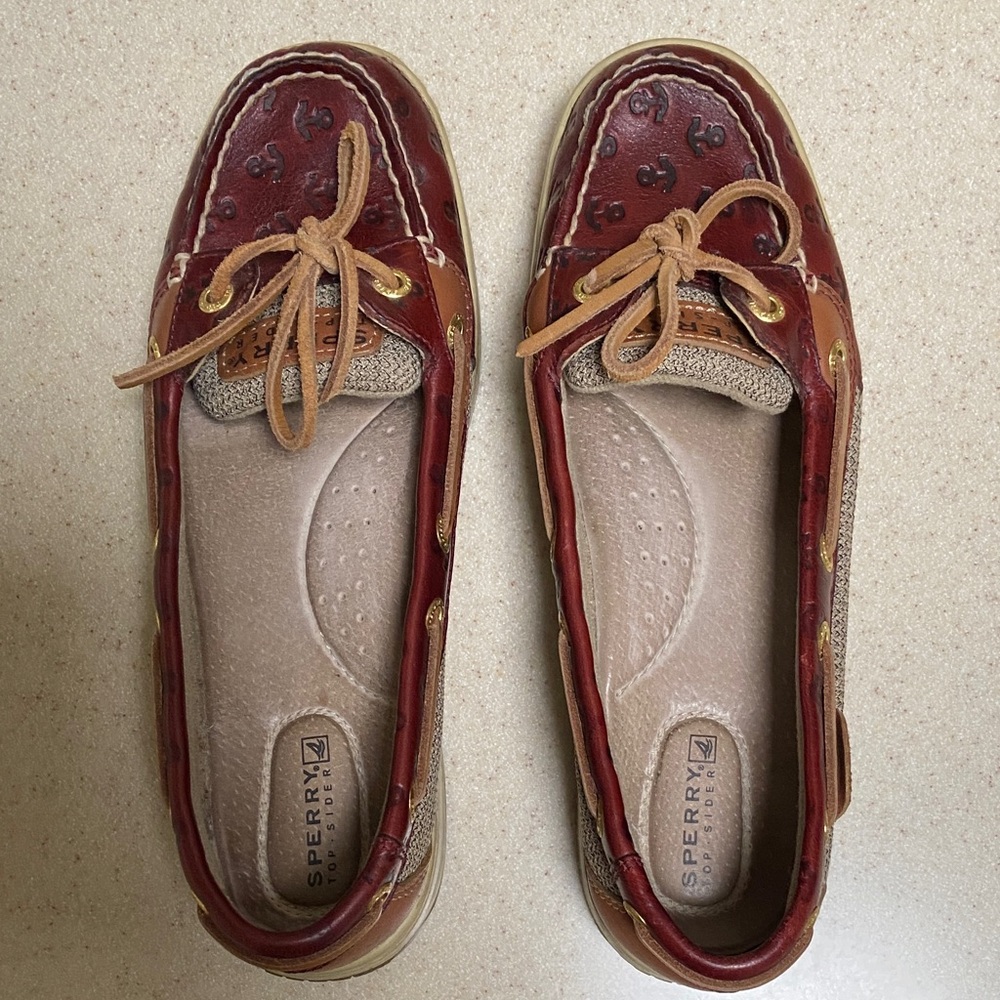 Leather Sperry Women's Tan and Brown Flats